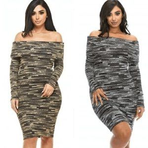 6 DRESSES WHOLESALE LOT CLEO BODYCON STRETCHY DRESS GOLD SILVER SM MED LARGE